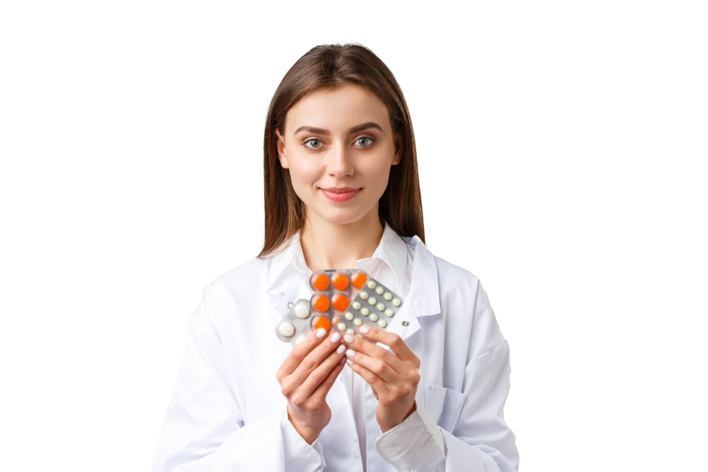 A girl holding tablets